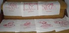 7 Hand Embroidered Kewpie Doll Red Work 91/2"x 10" Square Quilt Craft Blocks — photo 1