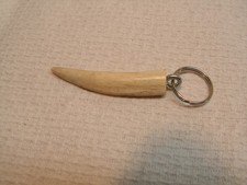 2 5/8  Antler Vintage Deer Antler Horn Key Chain Key Ring Collectible Fob Nice