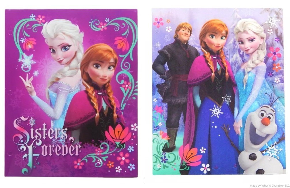 2) DISNEY FROZEN Portfolio Pocket Folders 3-Ring Compatible School