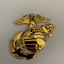Golden Metal US Marine Corps USMC Eagle Globe Anchor Emblem Badge Sticker