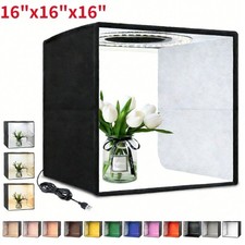 New 16x16in Large Portable LED Photo Light Box Shooting Tent Photography Studio  
