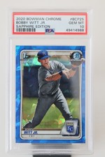 2020 Bowman Chrome SAPPHIRE BOBBY WITT JR. BCP25 PSA 10 GEM MINT