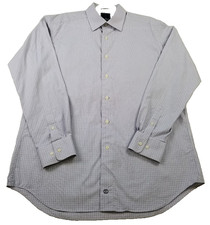 David Donahue Dress Shirt Mens XL 17 34 35 Multicolor Plaid Long Sleeve Trim Fit