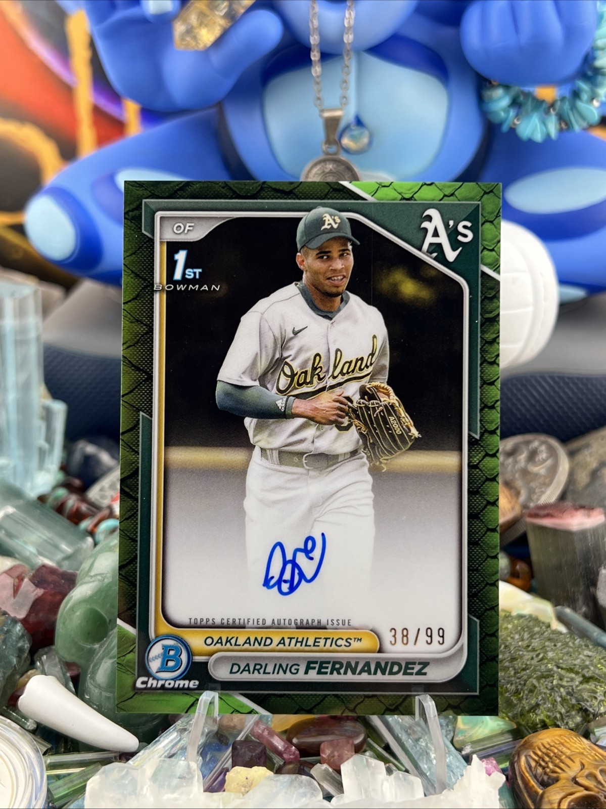 2024 Bowman Chrome Darling Fernandez 1st Auto Refractor Green Reptilian #/99