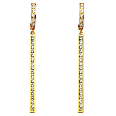 NEU 14K GELBGOLD OHRHÄNGER HUGGIES OHRRINGE