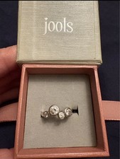 Jools Sterling Silver Bubble Ring Set With 4 White Zirconia Stones, size P