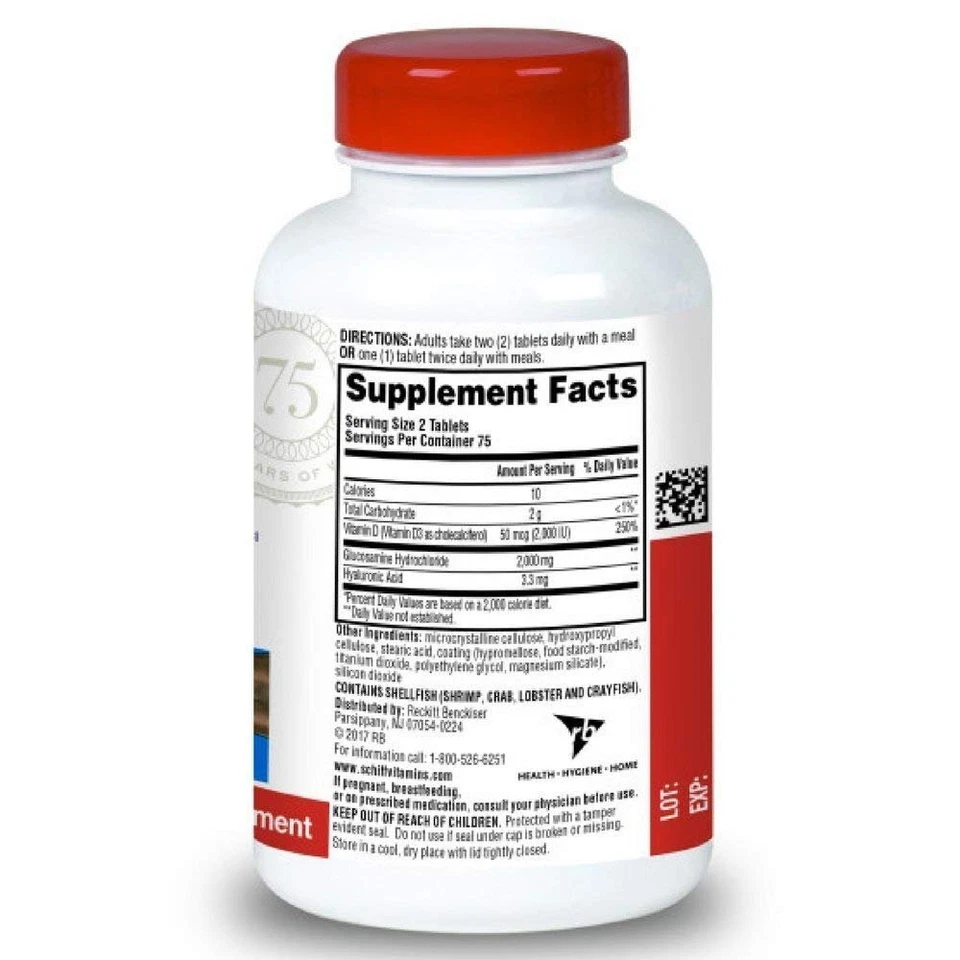 Comprimidos de glucosamina Schiff con vitamina D3 y ácido hialurónico 150 unidades Foto 4 de 4