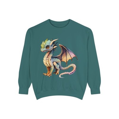 Baby Dragon Sweatshirt, Fantasy Lover Gift, Cute Dragon for Holiday Sweatshirt