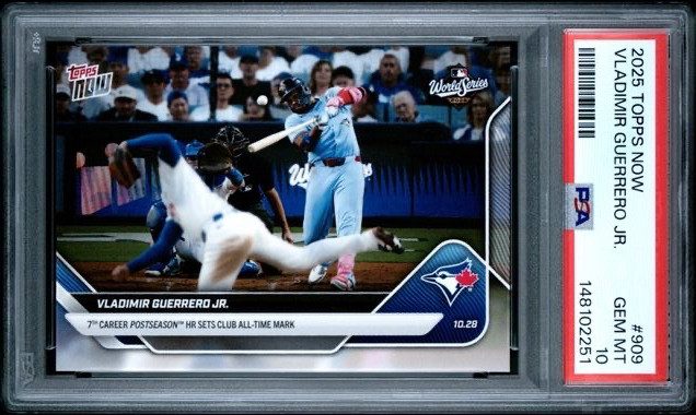 SHOHEI OHTANI v VLADIMIR GUERRERO JR * PSA 10 * 2025 TOPPS NOW WORLD SERIES #909 view 1