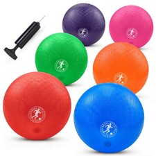 9 Inch Playground Ball Dodgeball Balls Kickball, Pack of 6, 4 Square Balls Do...