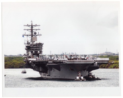2005 Aircraft Carrier CVN-68 USS Nimitz at Pearl Harbor Hawaii 8x10 Photo #1