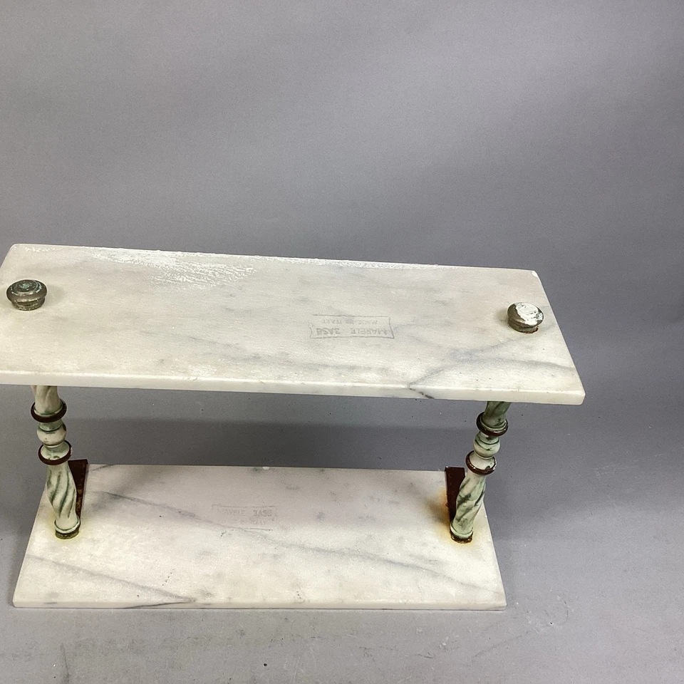 "Estantes base de mármol con columnas retorcidas verdes blancas - Hecho en Italia - 14,9""" Foto 2 de 4