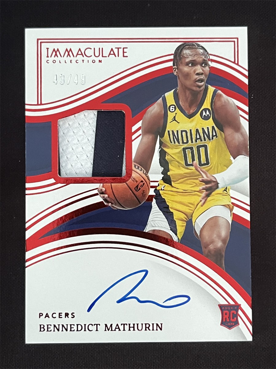 2022-23 Immaculate Collection Bennedict Mathurin #128 Red RC Patch Auto RPA /49