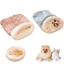 2pcs Winter Cat Sleeping Bag, Portable Warm Feline Bed,Warming, Soft Plush Ca...