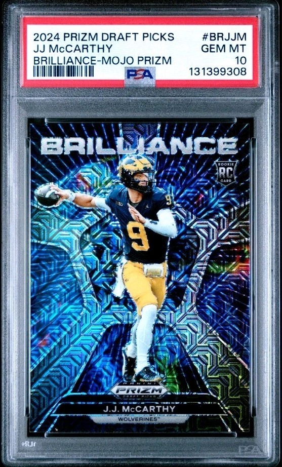 2024 Panini Prizm Draft Picks JJ Mccarthy Brilliance Mojo SSP 24/25 PSA 10 RC