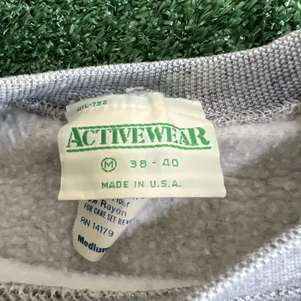 Sudadera True Vintage Activewear Para Hombre Gris Medio Cuadrada Manga Corta Raglán Años 70 Foto 2 de 4