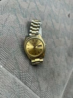 VINTAGE Seiko® SQ Watch Day-Date Gold Toned Bracelet Style PARTS ONLY