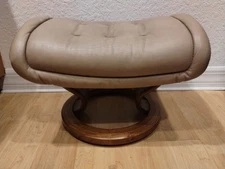 Ekornes Stressless Leather Lounge Chair Ottoman Adjustable As Is Danish Modern