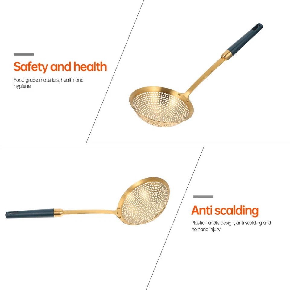  Abschöpflöffel Schaumkelle Edelstahl Skimmer Für Die Küche Bratsieb - Bild 3 von 4