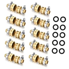 Garden Hose Repair Connector with Clamps Hose End Repair 5/8" Barb-10 Set