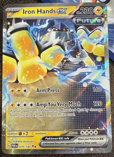2023 Iron Hands ex #70/182 Paradox Rift Double Rare Holo NM ~ LP Pokemon TCG