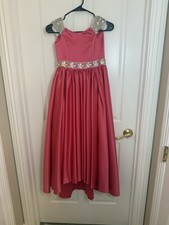 Pink Unbranded Sequin Pageant Gown Flower Girl Jr Bridesmaid Corset Back