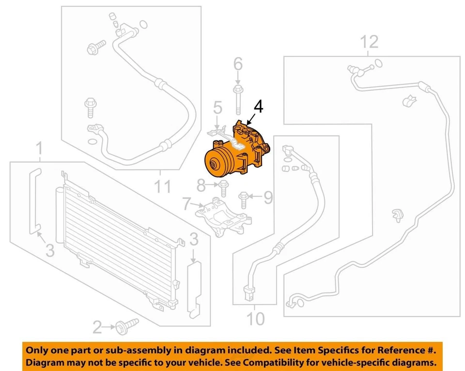 AC Compressor Fits 17-19 LEGACY 3071731 - Image 3 of 4