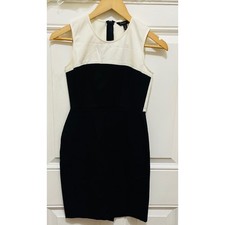 Banana Republic Petite Black White Sleeveless Career Work Party Dress