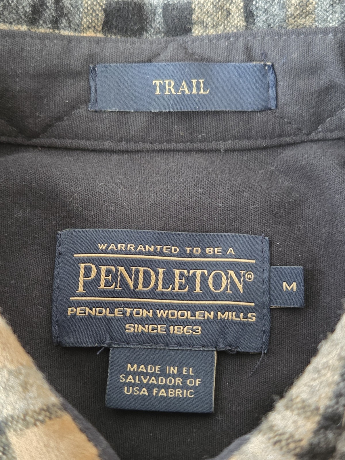 "Current" Pendleton Trail Plaid Wool Flannel Mens… - image 10