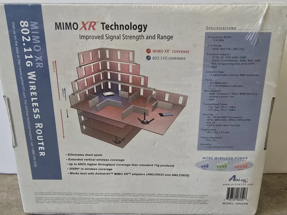 Airlink AR525W 54 Mbps 4-Port 10/100 Wireless G Router - Image 2 of 4