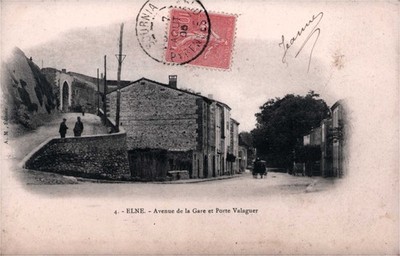 CPA 66 ELNE - AVENUE DE LA GARE ET PORTE VALAGUER