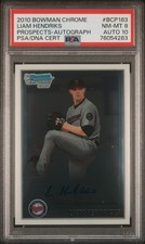 2010 BOWMAN CHROME PROSPECTS AUTO #BCP183 LIAM HENDRICKS PSA 8 AUTO 10