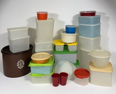 HUGE Vintage TUPPERWARE Lot more than 50 Pieces 24 Items W/ Lids