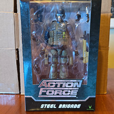 Valaverse Action Force Series One Steel Brigade Action Figure Boxed w  Gun