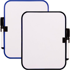 White Board Set with Magnet Strips -- 6-1/2" X 8-1/4" 2 Pack 