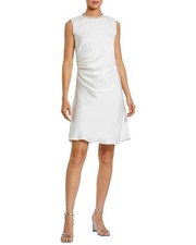 Mac Duggal Rhinestone Neckline Draped Mini Dress Women's