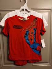 MARVEL Spider-Man Children's Apparel Logos 3 PC Set 1 White  Red T-shirt Shorts