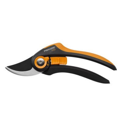 Fiskars SmartFit Bypass Pruner 8'' Steel Non-Stick SoftGrip Adjustable Cutting