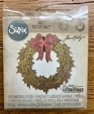 Sizzix Tim Holtz Embossing Folder + Die LAYERED HOLIDAY WREATH 662169 Christmas