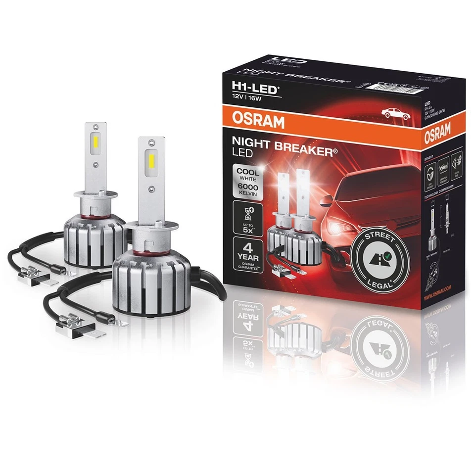 OSRAM NIGHT BREAKER® LED H1 AUTOLAMPE FERNLICHT NACHRÜSTLAMPE STRASSENZULASSUNG - Bild 1 von 3