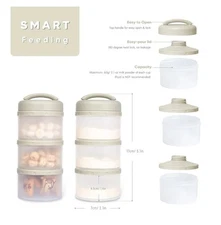 Termichy Stackable Formula Dispenser Portable Milk Powder Container 2 Packs Of 3