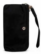 Lululemon Curved Wristlet Black Gold Double Zip Clutch EUC
