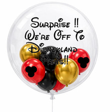 Surprise We&rsquo;re Off To Disneyland Balloon Vinyl Decal - BALLOONS NOT INCLUDED