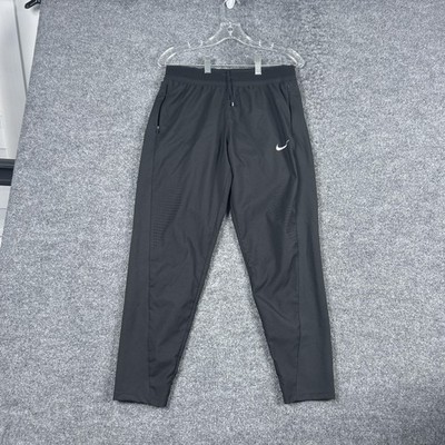 Nike Dri-FIT Pants Mens Medium Black Running Joggers Zip Pockets BV2787-010
