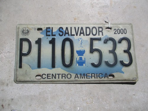 El Salvador 2000 license plate # P 110 533