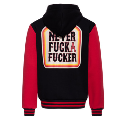 King Kerosin Kapuzen-Sweatjacke Never F*** a F***** in Red Black