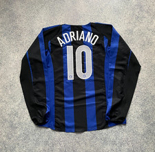 Maglia Inter Milan Home 2004 2005 Maglia Calcio Vintage Nike Adriano Uomo TG XL