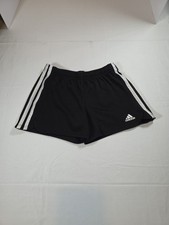Adidas: Girls 3-Stripes Mesh Black Shorts, Size Medium 10-12 