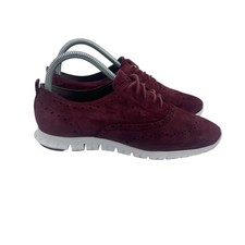 Cole Haan ZeroGrand Wingtip Oxfords Shoes Suede Maroon Red Lightweight Women 7.5