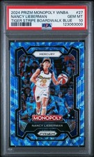 NANCY LIEBERMAN 2024 Prizm Monopoly #27 TIGER STRIPE BOARDWALK BLUE PSA 10 *ke